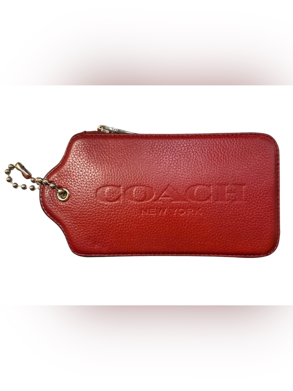 Coach Red Leather XL Hangtag Multifunction Case Card Holder